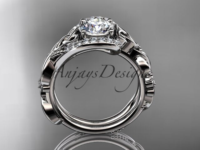 Sculpted yellow gold curves surrounding the center diamond