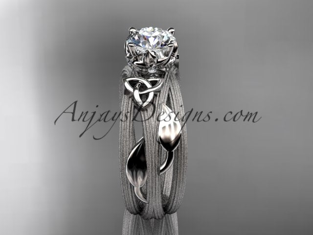Celtic Knot engagement ring with round lab grown diamond