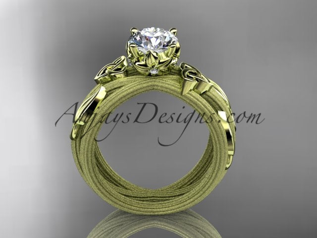 Irish engagement ring with Trinity Knot and diamond center