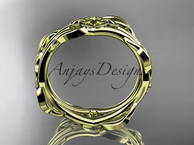 USA-made 14K white gold Celtic engagement band CT7354G by AnjaysDesigns