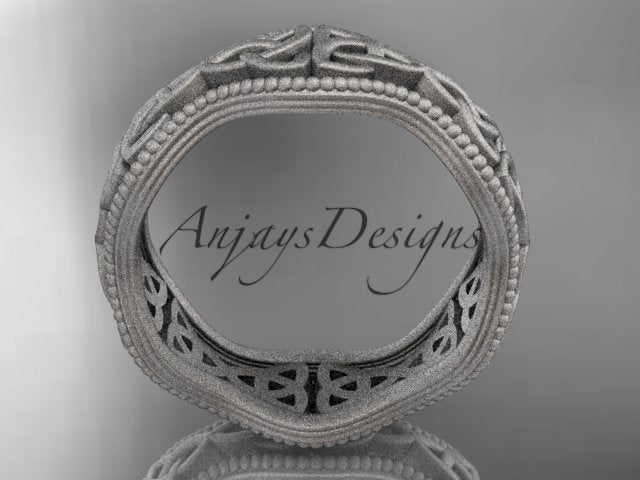 Interior band construction and smooth fit finish of 14K rose gold Celtic trinity ring CT7190G