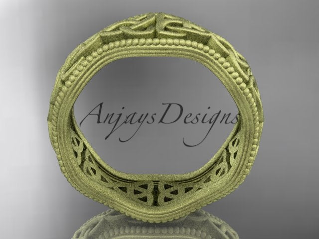 AnjaysDesigns presentation jewelry box with 14K rose gold Celtic trinity knot matte finish ring CT7190G
