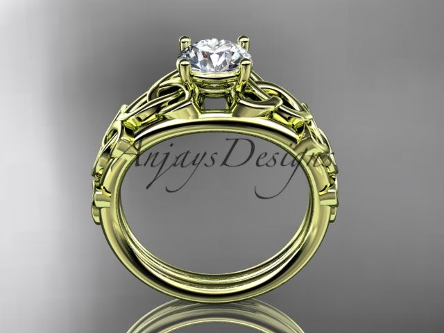 Celtic engagement ring with round diamond