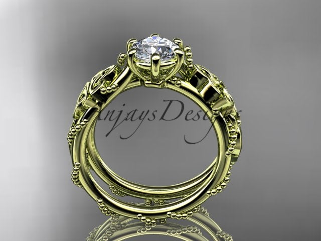 1. Celtic style engagement ring with round diamond