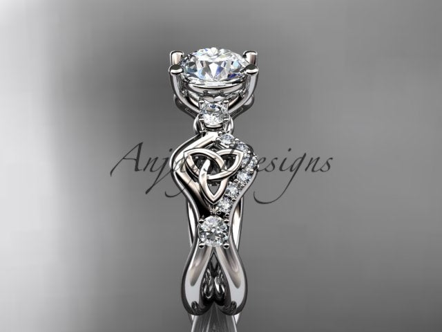 Round D color lab diamond bridal ring