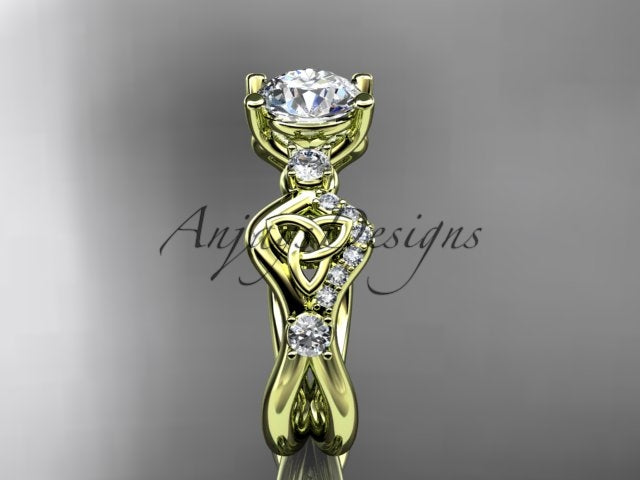 Platinum Celtic inspired engagement ring