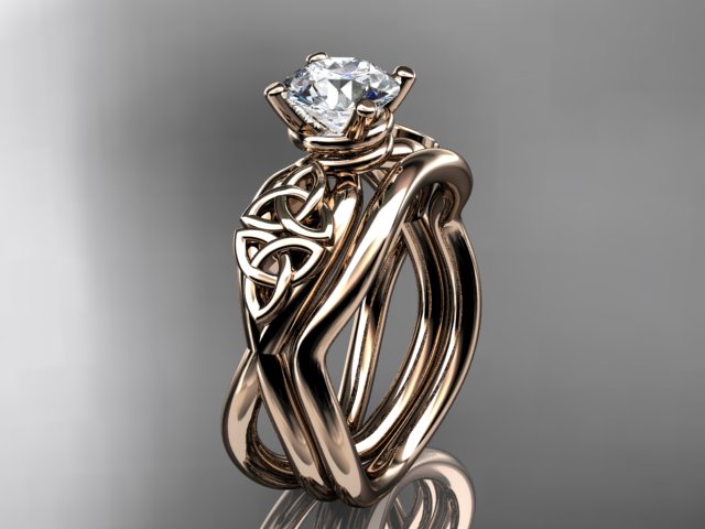 Celtic Trinity Knot bridal set side view