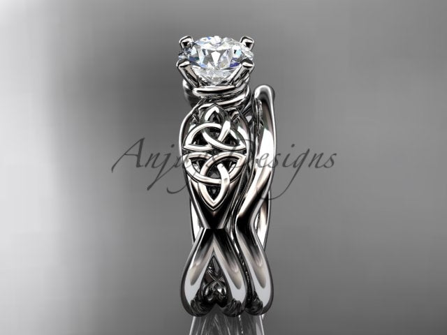 Celtic bridal set showing engagement ring and wedding band