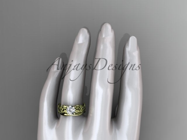 Celtic engagement ring set with matching wedding band