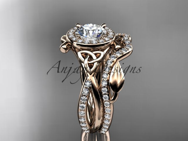 Nature inspired Celtic bridal set close-up