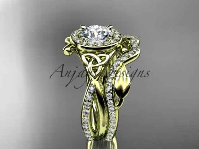 Nature Inspired Celtic Bridal Set – 1 Carat Lab Grown Diamond