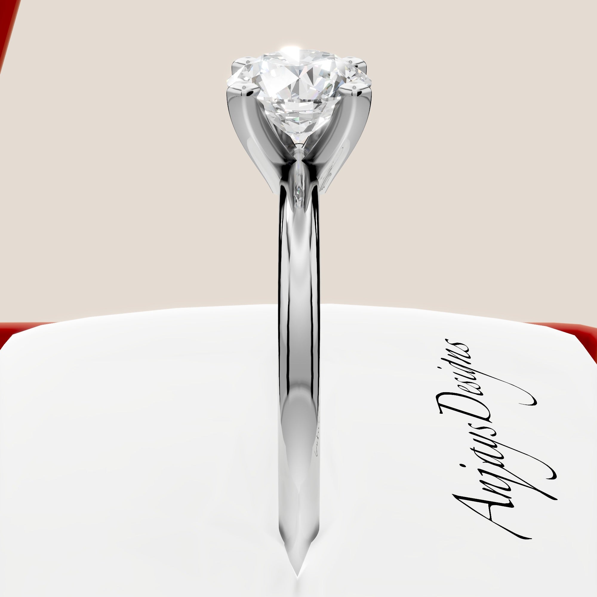 1 Carat Round Lab Grown Diamond Ring Minimalist Solitaire 4 Prongs Dainty Ring Round Diamond Engagement Ring