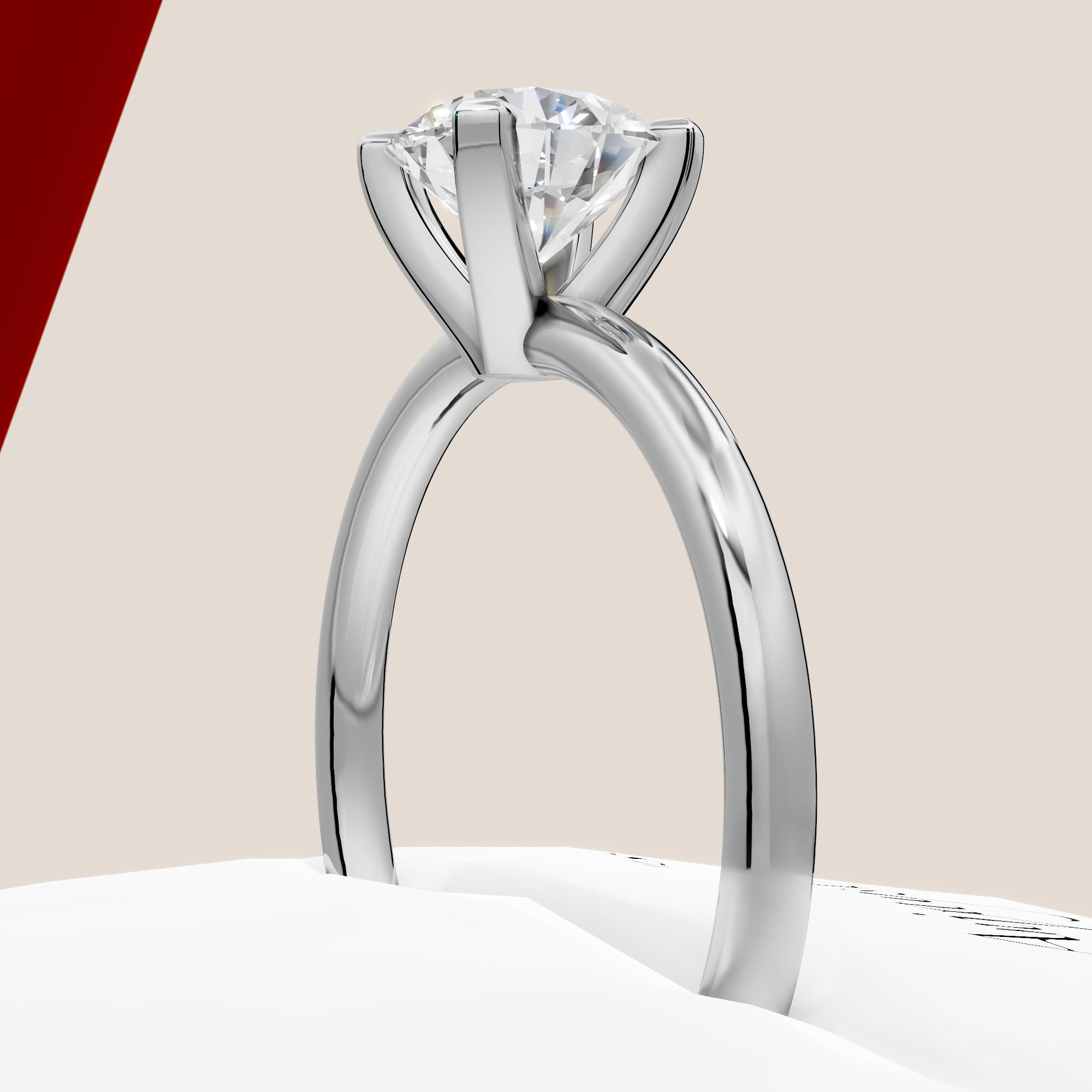 1 Carat Round Lab Grown Diamond Ring Minimalist Solitaire 4 Prongs Dainty Ring Round Diamond Engagement Ring