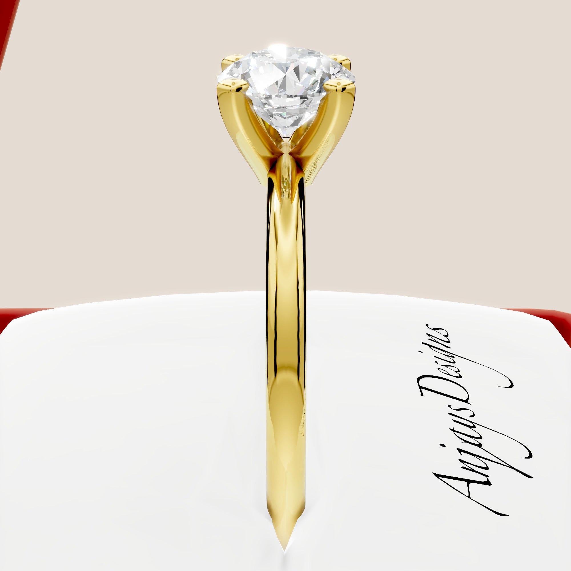 1 Carat Round Lab Grown Diamond Ring Minimalist Solitaire 4 Prongs Dainty Ring Round Diamond Engagement Ring