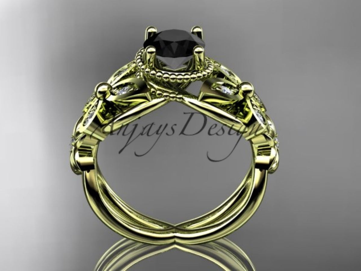 ADLR136 black diamond engagement ring product detail