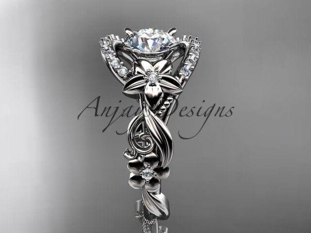 Flower Engagement Ring Nature Inspired Wedding Ring 1 Carat Lab Grown Diamond Ring IGI Certified