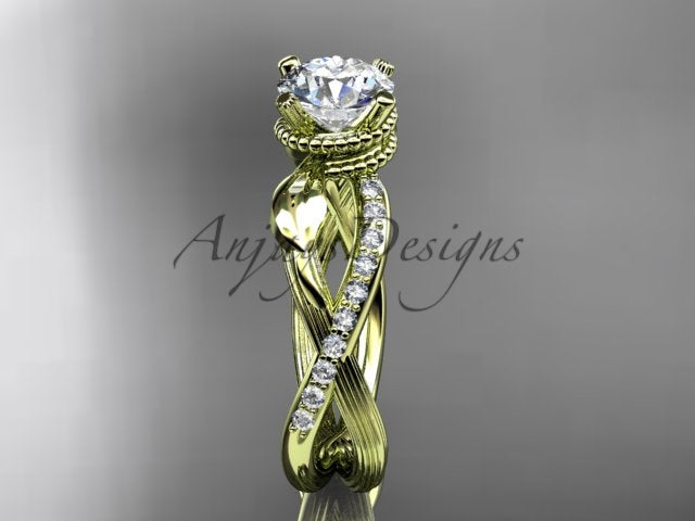 Leaf Diamond Engagement Ring Nature Inspired Wedding Ring 1 Carat Lab Grown Diamond IGI Certified
