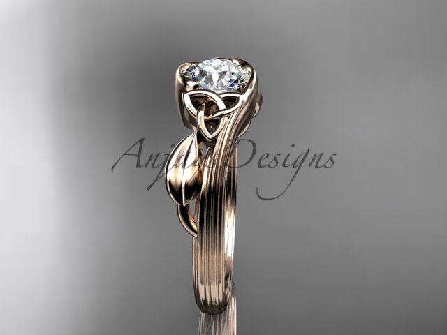 Nature Inspired Celtic Engagement Ring 1 Carat Lab Grown Diamond Ring Trinity Knot Ring IGI Certified - AnjaysDesigns