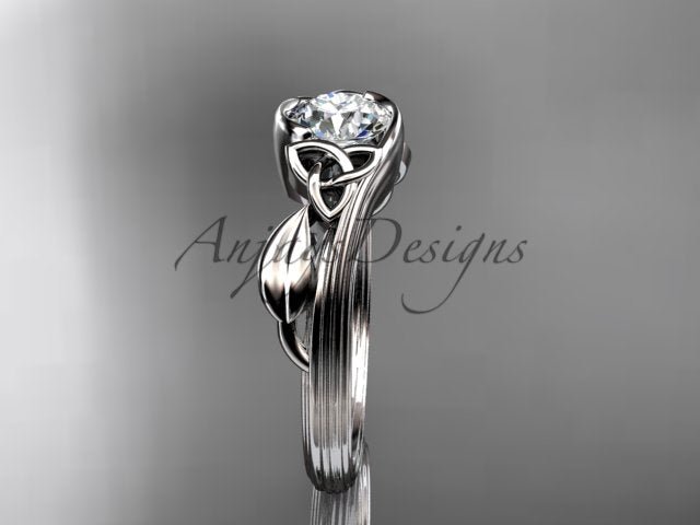 Nature Inspired Celtic Engagement Ring 1 Carat Lab Grown Diamond Ring Trinity Knot Ring IGI Certified - AnjaysDesigns