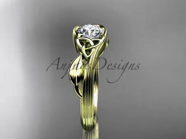 Nature Inspired Celtic Engagement Ring 1 Carat Lab Grown Diamond Ring Trinity Knot Ring IGI Certified - AnjaysDesigns