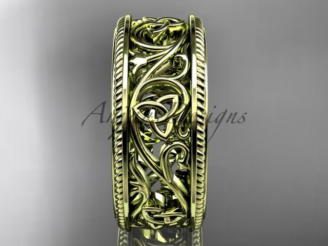 Celtic Wedding Band Trinity Knot Women's Ring Irish Knot Wedding Band Nature Inspired Bridal Ring - AnjaysDesigns