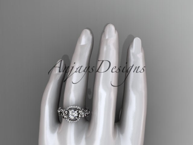 Flower Engagement Ring Nature Inspired Wedding Ring 1 Carat Lab Grown Diamond Ring IGI Certified - AnjaysDesigns