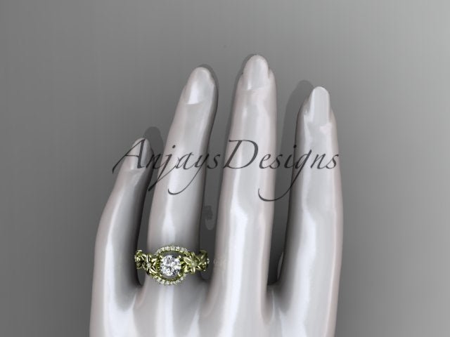 Flower Engagement Ring Nature Inspired Wedding Ring 1 Carat Lab Grown Diamond Ring IGI Certified - AnjaysDesigns