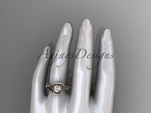 1 Carat Diamond Celtic Engagement Ring Trinity Knot Wedding Ring Nature Inspired IGI Certified - AnjaysDesigns