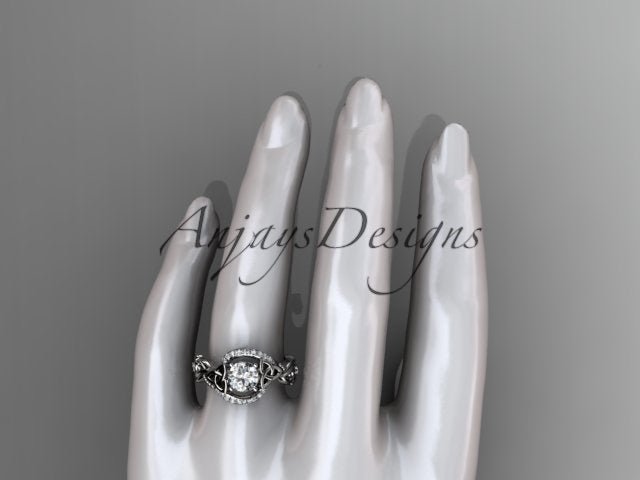 1 Carat Diamond Celtic Engagement Ring Trinity Knot Wedding Ring Nature Inspired IGI Certified - AnjaysDesigns