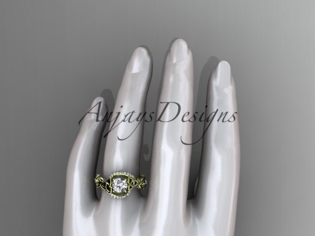 1 Carat Diamond Celtic Engagement Ring Trinity Knot Wedding Ring Nature Inspired IGI Certified - AnjaysDesigns