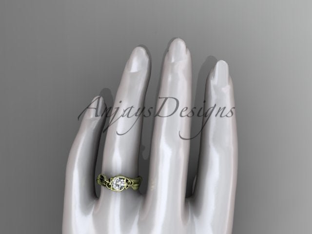 Nature Inspired Celtic Engagement Ring 1 Carat Lab Grown Diamond Ring Trinity Knot Ring IGI Certified - AnjaysDesigns