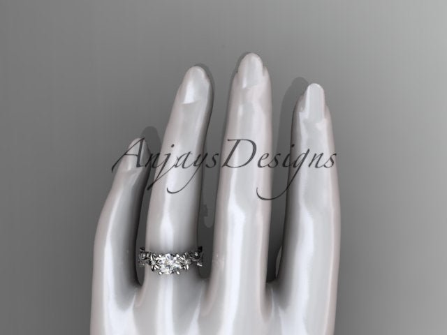 1 Carat Diamond Nature Inspired Flower Engagement Ring - AnjaysDesigns