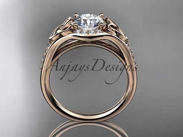 Celtic Engagement Ring 1 Carat Lab Grown Diamond Wedding Ring Anniversary Gift Trinity Knot Ring - AnjaysDesigns