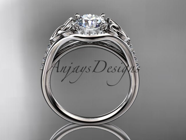 Celtic Engagement Ring 1 Carat Lab Grown Diamond Wedding Ring Anniversary Gift Trinity Knot Ring - AnjaysDesigns