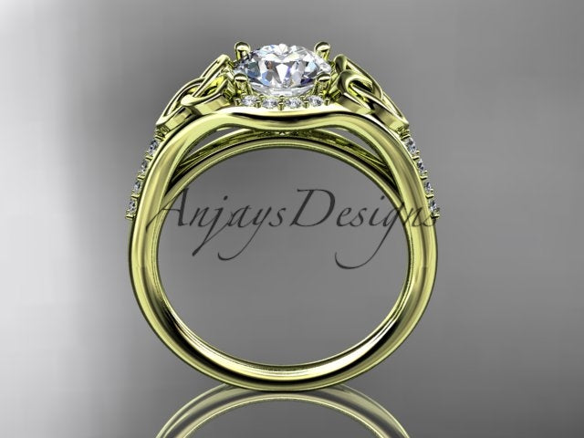 Celtic Engagement Ring 1 Carat Lab Grown Diamond Wedding Ring Anniversary Gift Trinity Knot Ring