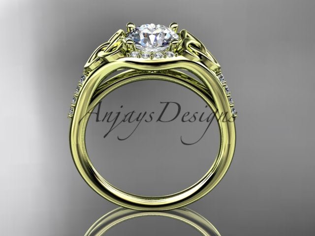 Celtic Engagement Ring 1 Carat Lab Grown Diamond Wedding Ring Anniversary Gift Trinity Knot Ring - AnjaysDesigns