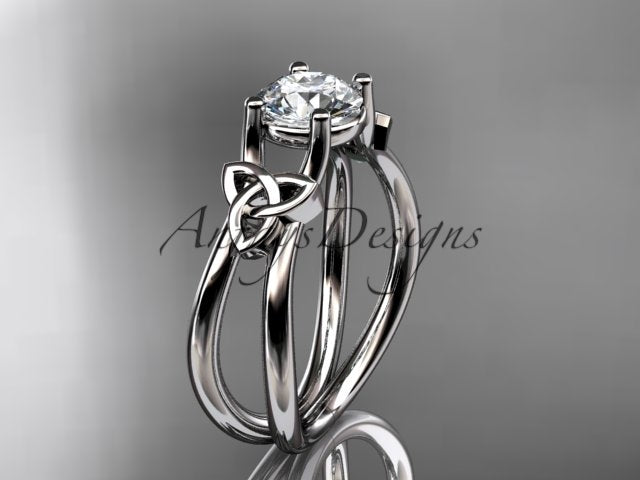 Celtic Diamond Engagement Ring 1 Carat Round Cut D VS1 Engagement Ring Minimalist Ring