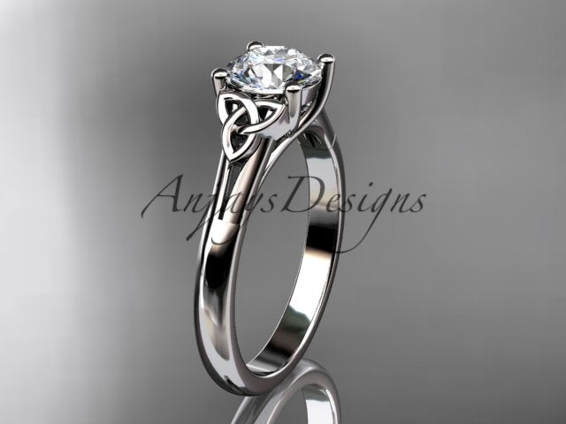 Celtic Diamond Engagement Ring 1 Carat Lab Grown Diamond Trinity Knot Ring Dainty Minimalist Ring