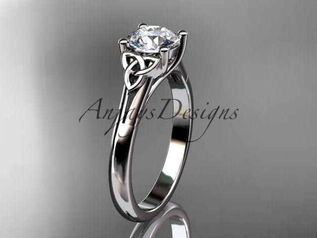 Celtic Diamond Engagement Ring 1 Carat Lab Grown Diamond Trinity Knot Ring Dainty Minimalist Ring - AnjaysDesigns