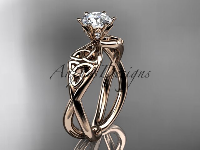 Celtic Diamond Engagement Ring 1 CT Lab Grown Diamond Triquetra Ring - AnjaysDesigns