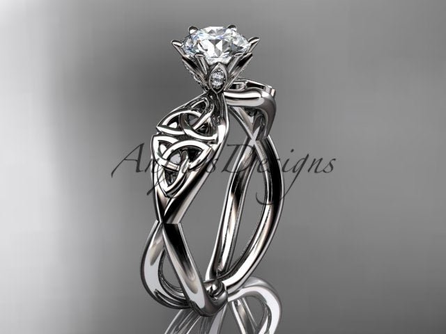 Celtic Diamond Engagement Ring 1 CT Lab Grown Diamond Triquetra Ring - AnjaysDesigns