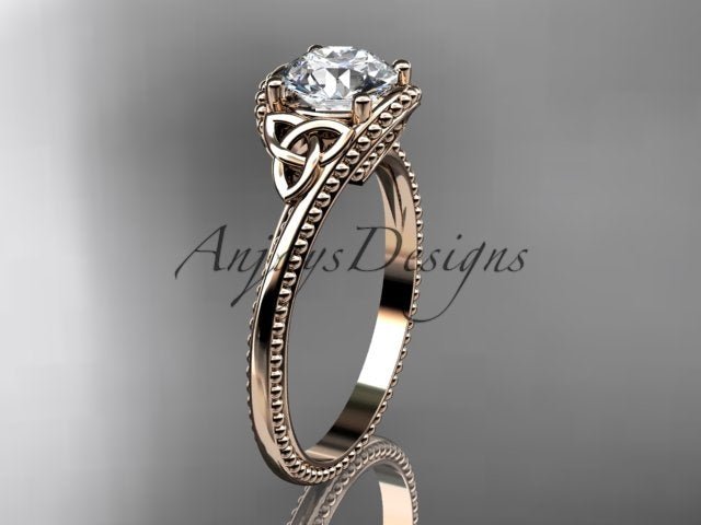 Celtic Dimond Ring Engagement Ring Irish Knot 1 Carat Lab Grown Diamond IGI Certified - AnjaysDesigns