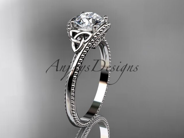 Celtic Dimond Ring Engagement Ring Irish Knot 1 Carat Lab Grown Diamond IGI Certified - AnjaysDesigns