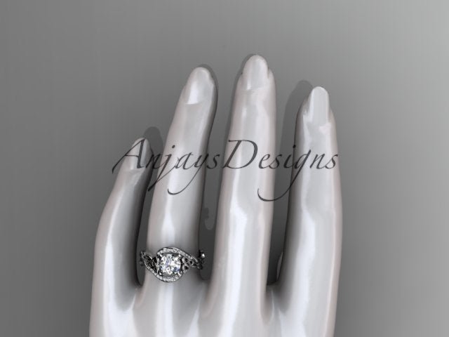 1 CT Round Cut Lab Grown Diamond Celtic Ring VS1 D CVD Nature Inspired Ring Unique IGI Certified Proposal Ring - AnjaysDesigns