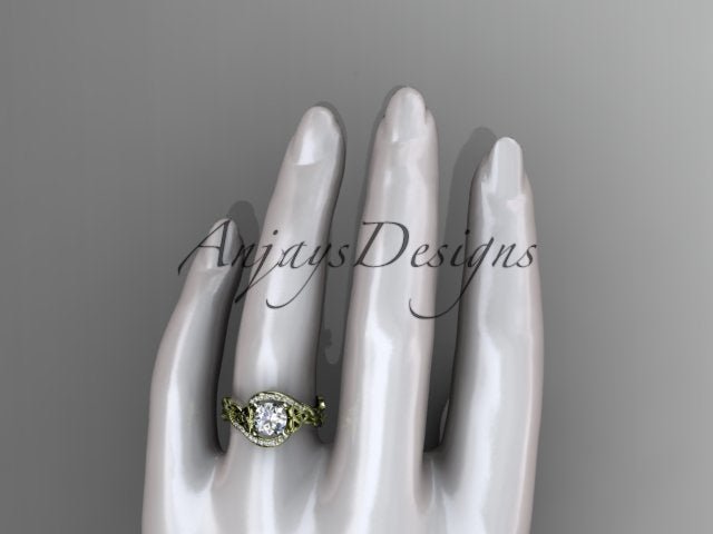1 CT Round Cut Lab Grown Diamond Celtic Ring VS1 D CVD Nature Inspired Ring Unique IGI Certified Proposal Ring - AnjaysDesigns