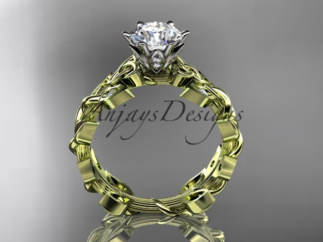 Celtic Engagement Ring Nature Inspired 1 Carat Lab Grown Diamond Trinity Knot Wedding Ring IGI Certified