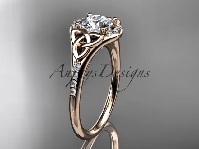 Celtic Engagement Ring 1 Carat Lab Grown Diamond Wedding Ring Anniversary Gift Trinity Knot Ring