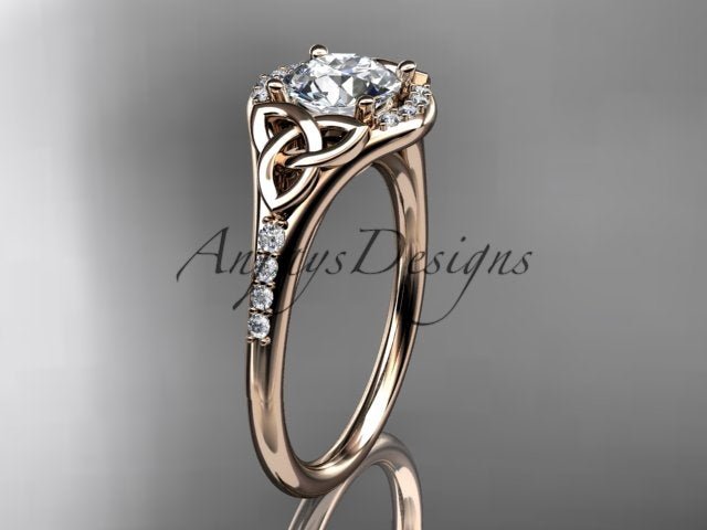 Celtic Engagement Ring 1 Carat Lab Grown Diamond Wedding Ring Anniversary Gift Trinity Knot Ring - AnjaysDesigns