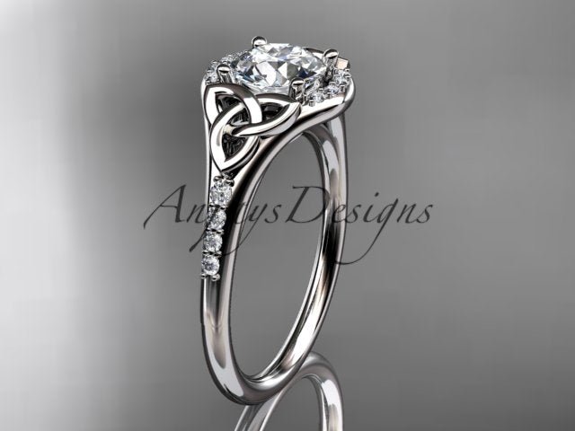 Celtic Engagement Ring 1 Carat Lab Grown Diamond Wedding Ring Anniversary Gift Trinity Knot Ring - AnjaysDesigns