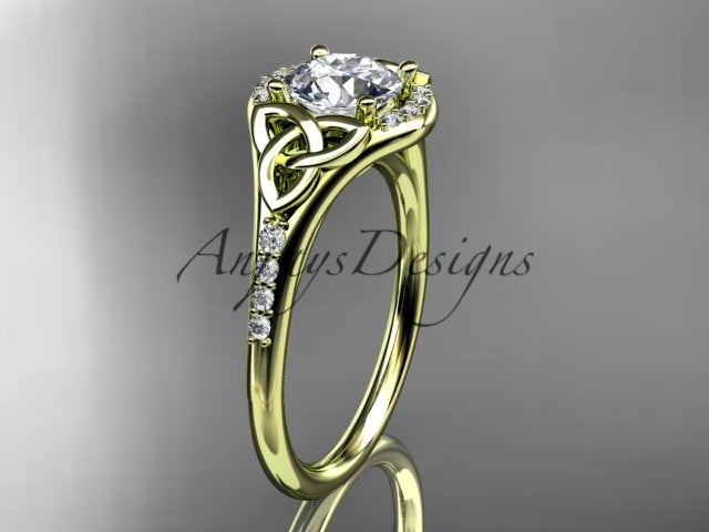 Celtic Engagement Ring 1 Carat Lab Grown Diamond Wedding Ring Anniversary Gift Trinity Knot Ring